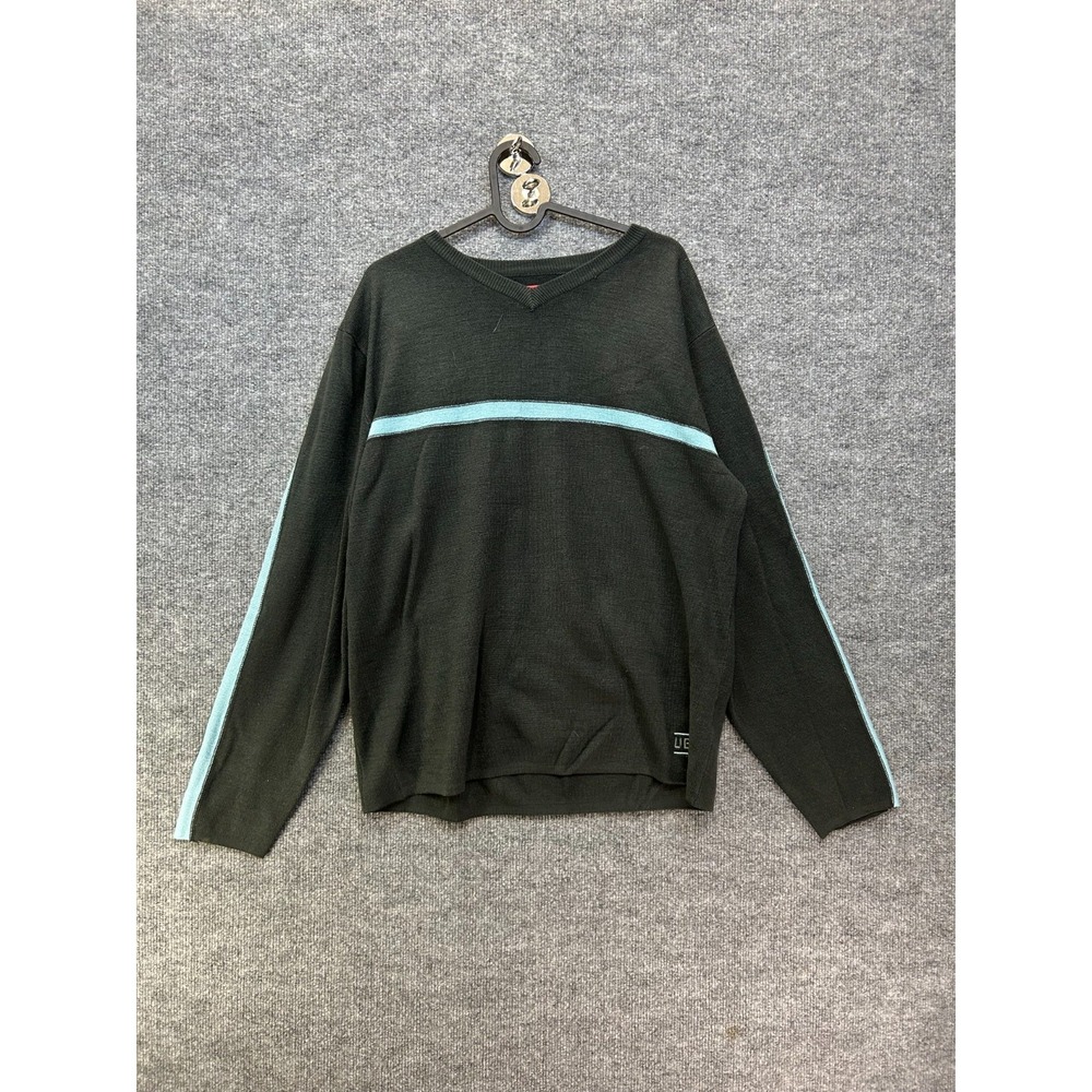 Unionbay Long Sleeve Sweater Men's Black Knit Crewneck Pullover Streetwear Large